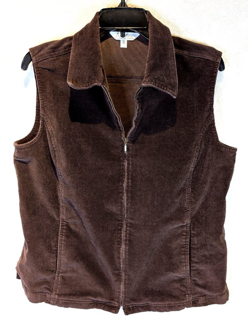 Tradition Country Collection Brown Corduroy Vest Size 12